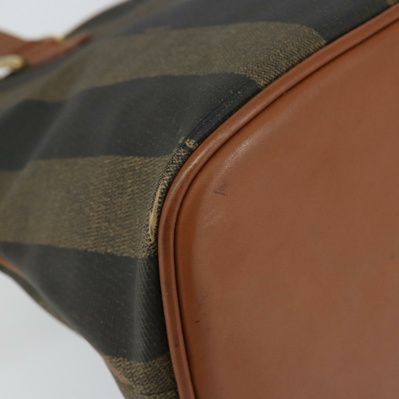 【日本直送】FENDI 胡桃色帆布手提包 PVC 兩用 黑色 棕色 正品 146951-15