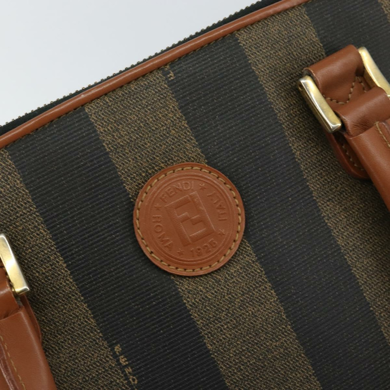 【日本直送】FENDI 胡桃色帆布手提包 PVC 兩用 黑色 棕色 正品 146951-17