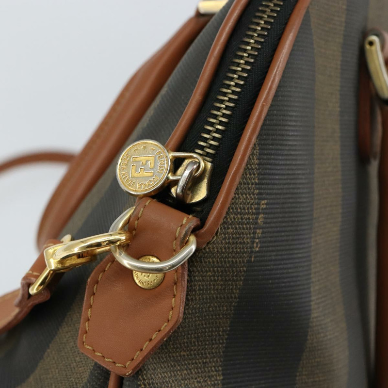 【日本直送】FENDI 胡桃色帆布手提包 PVC 兩用 黑色 棕色 正品 146951-18