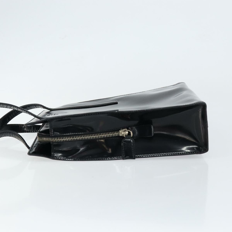 【日本直送】PRADA 琺瑯黑銀色手提包 Auth 146981-3