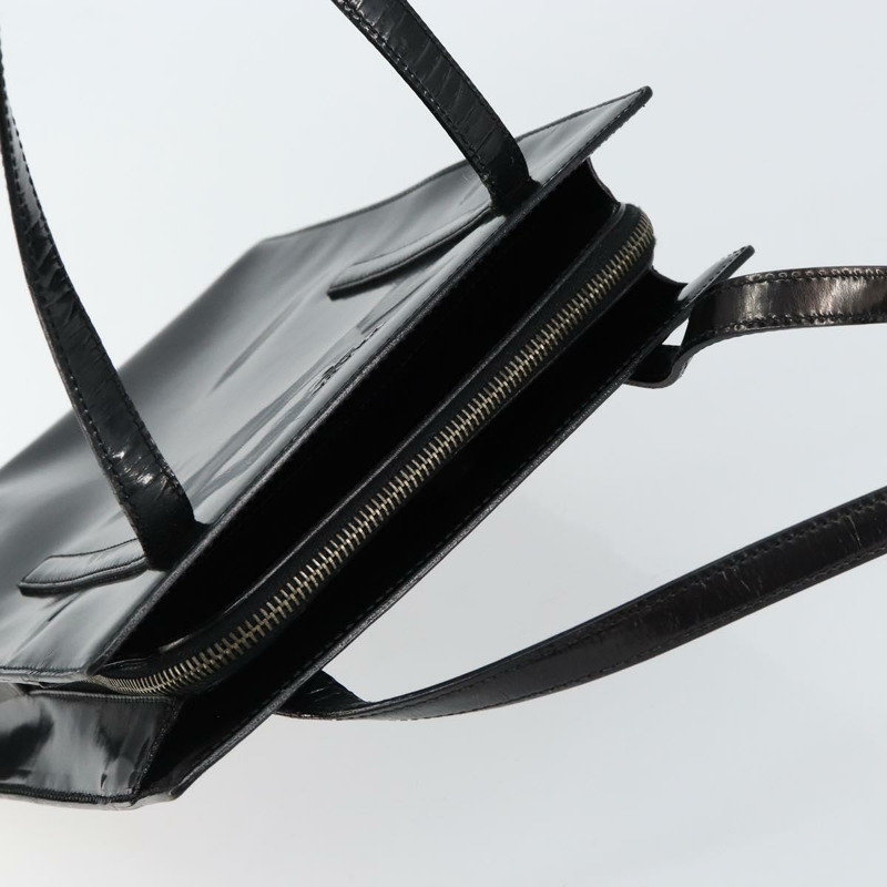 【日本直送】PRADA 琺瑯黑銀色手提包 Auth 146981-5