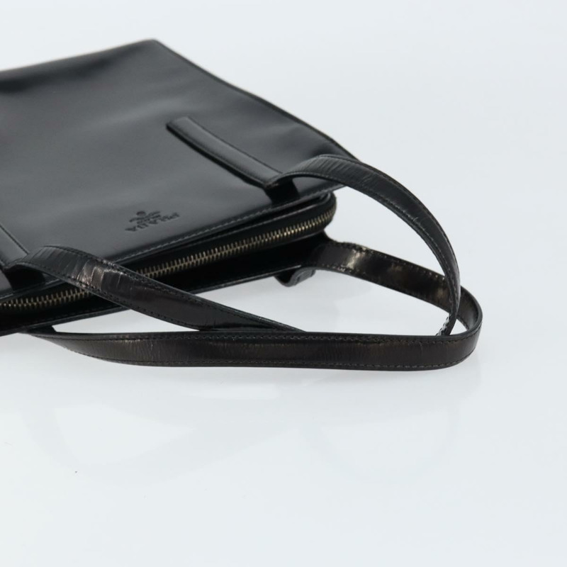 【日本直送】PRADA 琺瑯黑銀色手提包 Auth 146981-6