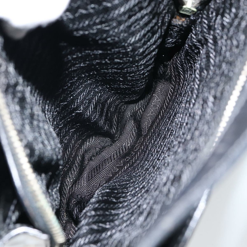 【日本直送】PRADA 琺瑯黑銀色手提包 Auth 146981-10