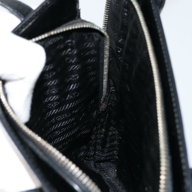 【日本直送】PRADA 琺瑯黑銀色手提包 Auth 146981-19