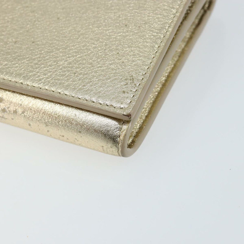 【日本直送】SAINT LAURENT 長版皮夾 皮革 金色 Auth 121369-6