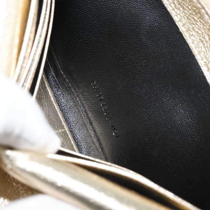 【日本直送】SAINT LAURENT 長版皮夾 皮革 金色 Auth 121369-11