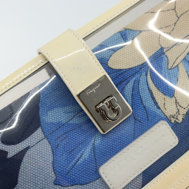 【日本直送】Salvatore Ferragamo 琺瑯奶油藍單肩包 Auth 121303-9