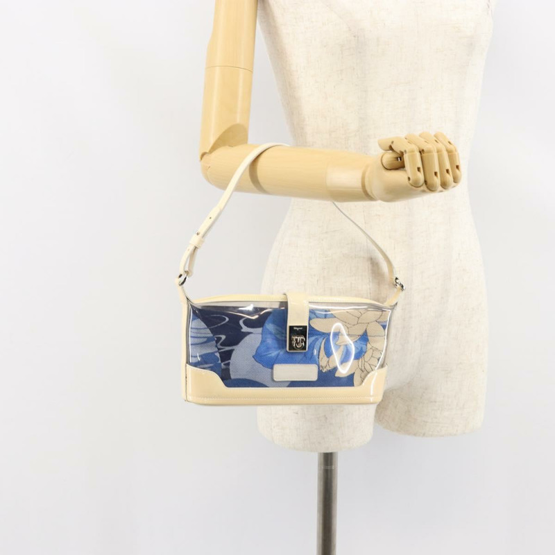 【日本直送】Salvatore Ferragamo 琺瑯奶油藍單肩包 Auth 121303-18