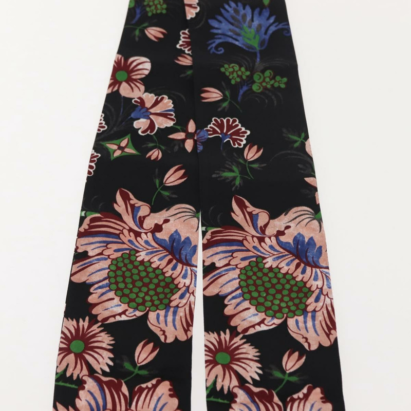 【日本直送】路易威登 Bando 花卉絲巾 黑色真絲 MP1905 LV Auth am9451-3