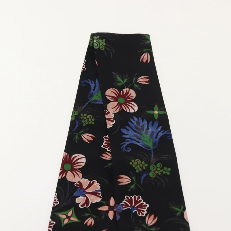 【日本直送】路易威登 Bando 花卉絲巾 黑色真絲 MP1905 LV Auth am9451-4