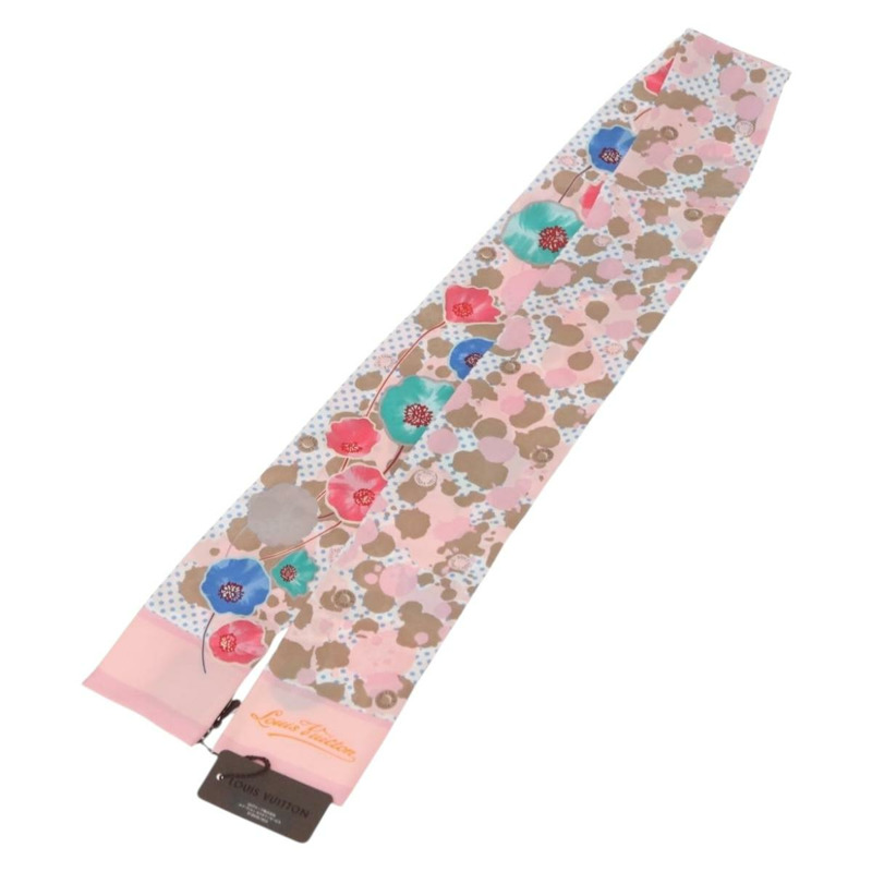 【日本直送】路易威登 Bando 復古花卉絲巾 粉紅色米色 M75214 LV 正品 am9452-0