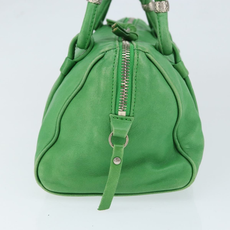 【日本直送】BOTTEGA VENETA INTRECCIATO 迷你波士頓包皮革綠色銀色正品 146946-2