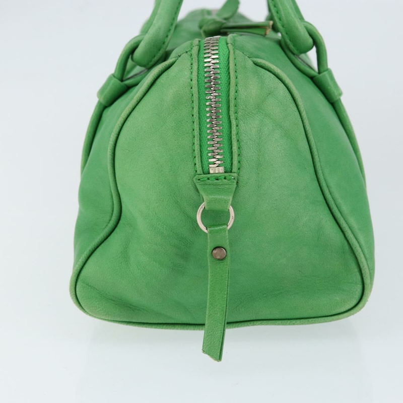 【日本直送】BOTTEGA VENETA INTRECCIATO 迷你波士頓包皮革綠色銀色正品 146946-3