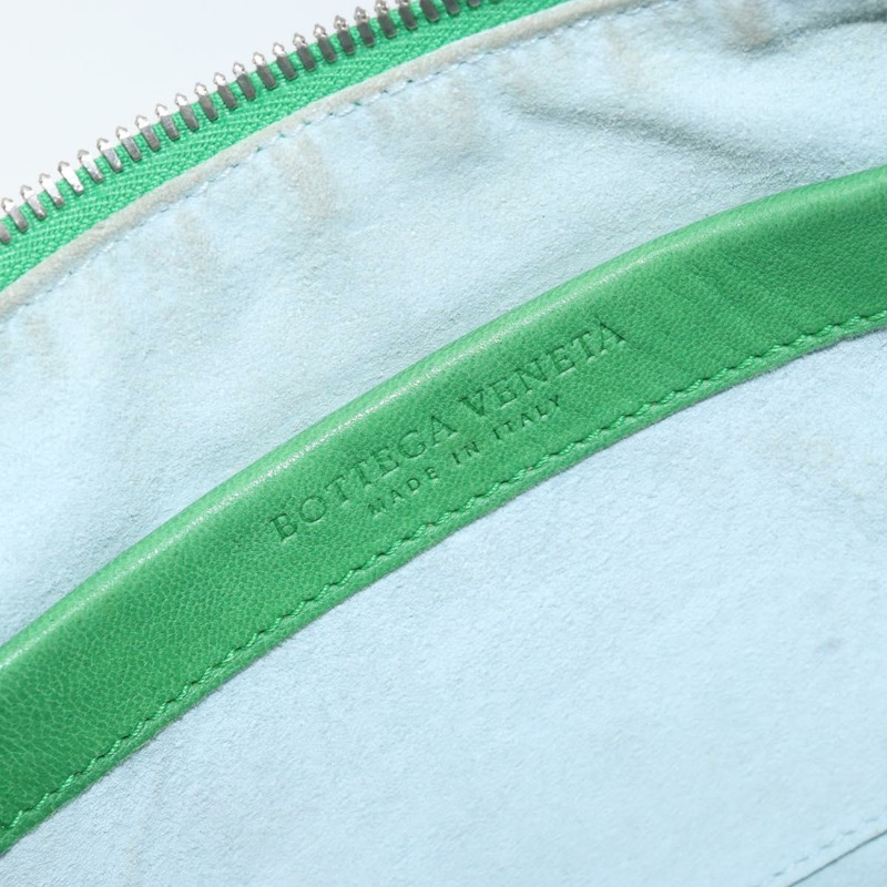 【日本直送】BOTTEGA VENETA INTRECCIATO 迷你波士頓包皮革綠色銀色正品 146946-17