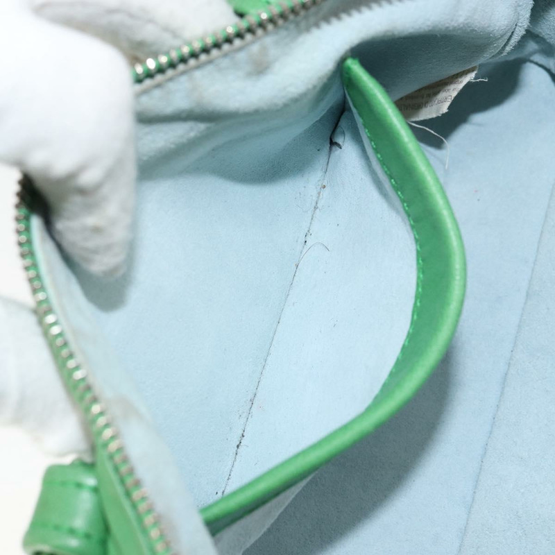 【日本直送】BOTTEGA VENETA INTRECCIATO 迷你波士頓包皮革綠色銀色正品 146946-20