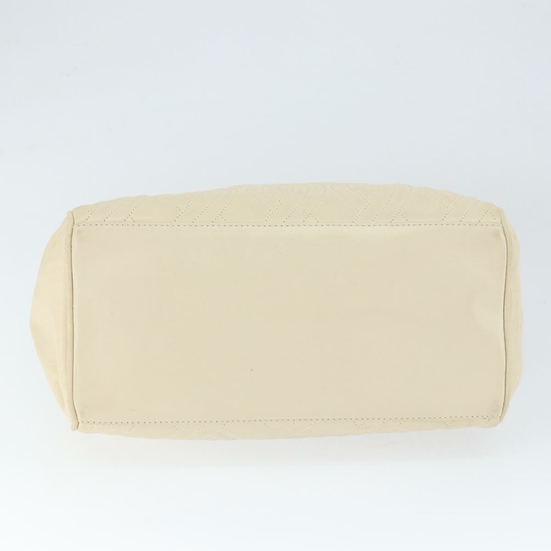 【日本直送】FENDI Wave Stitch 手提包 皮革 象牙色 金色 正品 146950-4