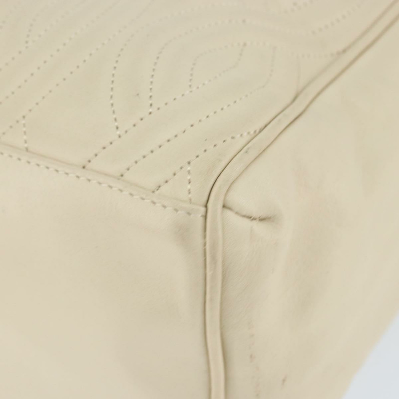 【日本直送】FENDI Wave Stitch 手提包 皮革 象牙色 金色 正品 146950-8