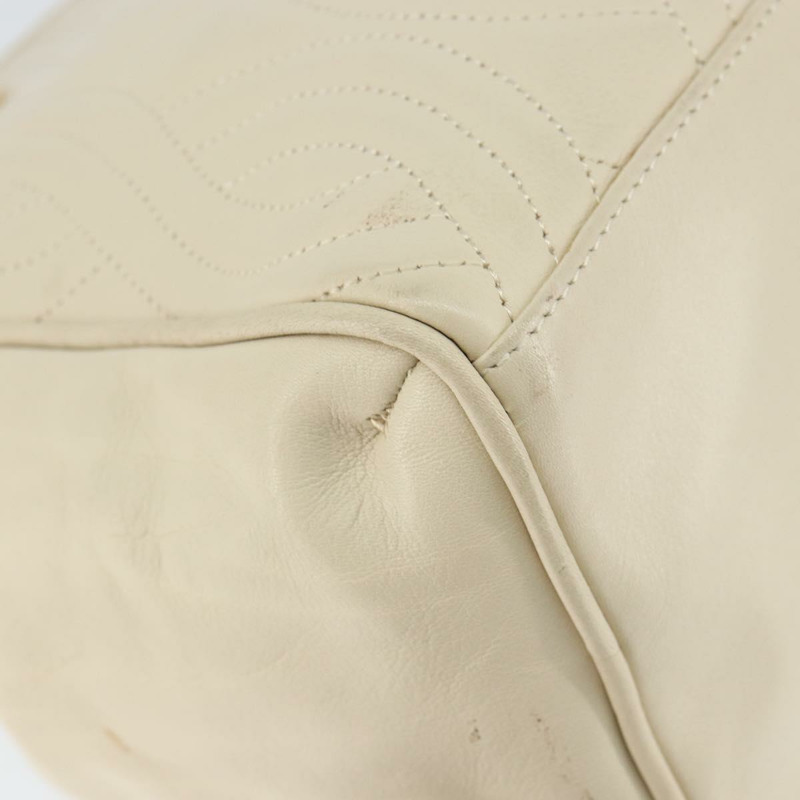 【日本直送】FENDI Wave Stitch 手提包 皮革 象牙色 金色 正品 146950-15