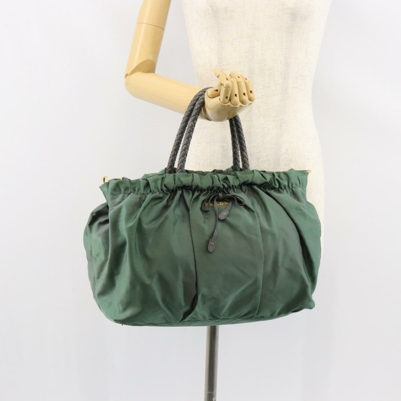 【日本直送】PRADA 尼龍綠金色手提包 正品 146925-22