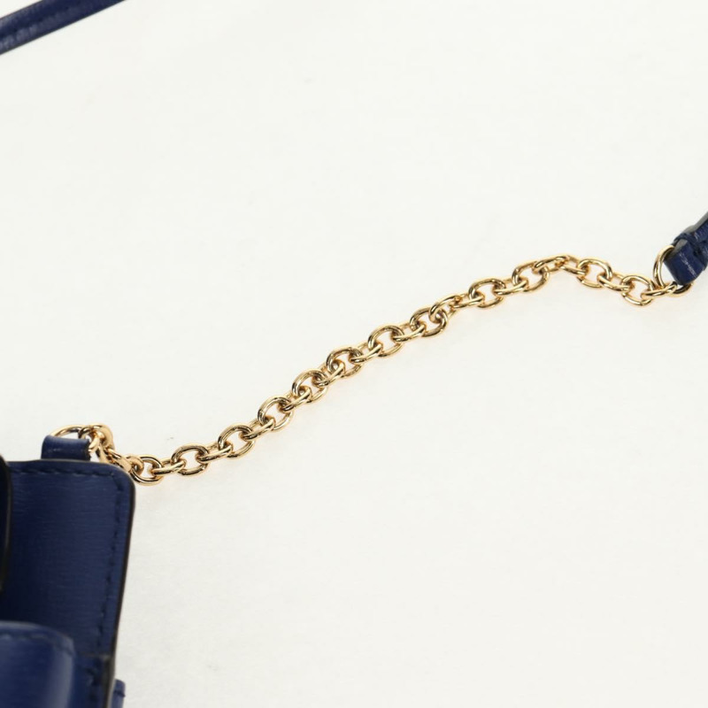 【日本直送】Salvatore Ferragamo Vara 鏈條肩帶手機殼 Vala 藍色 Auth am9515V-8
