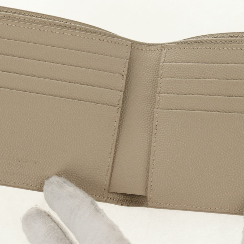 【日本直送】SAINT LAURENT 米色真皮錢包 正品 am9533M-14