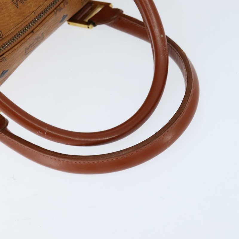 【日本直送】MCM Logoogram Vicetos 波士頓包 PVC 皮革 2way 棕色金色 Auth am9555-6