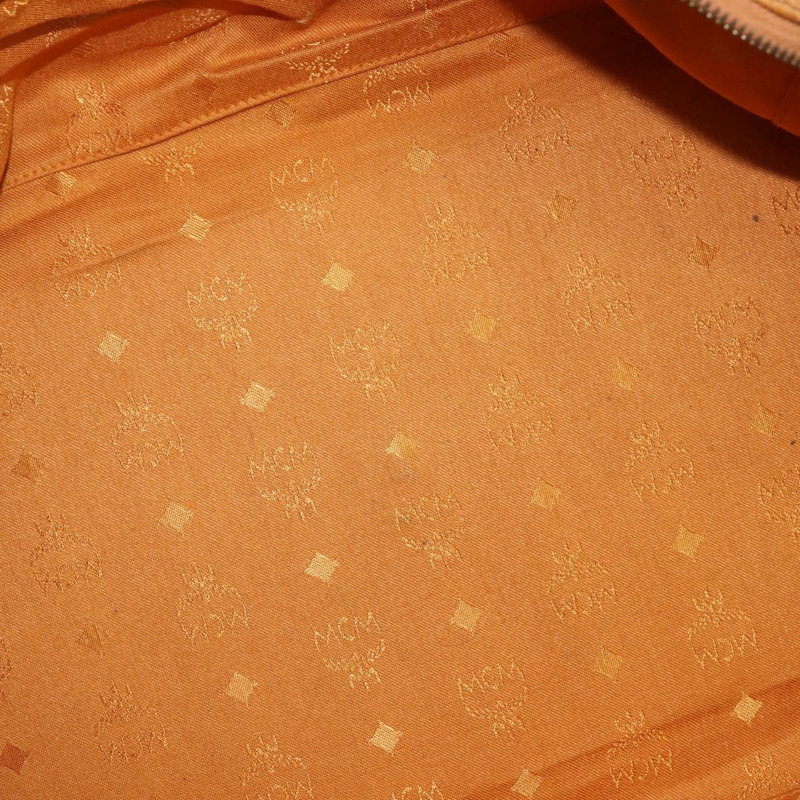 【日本直送】MCM Logoogram Vicetos 波士頓包 PVC 皮革 2way 棕色金色 Auth am9555-10