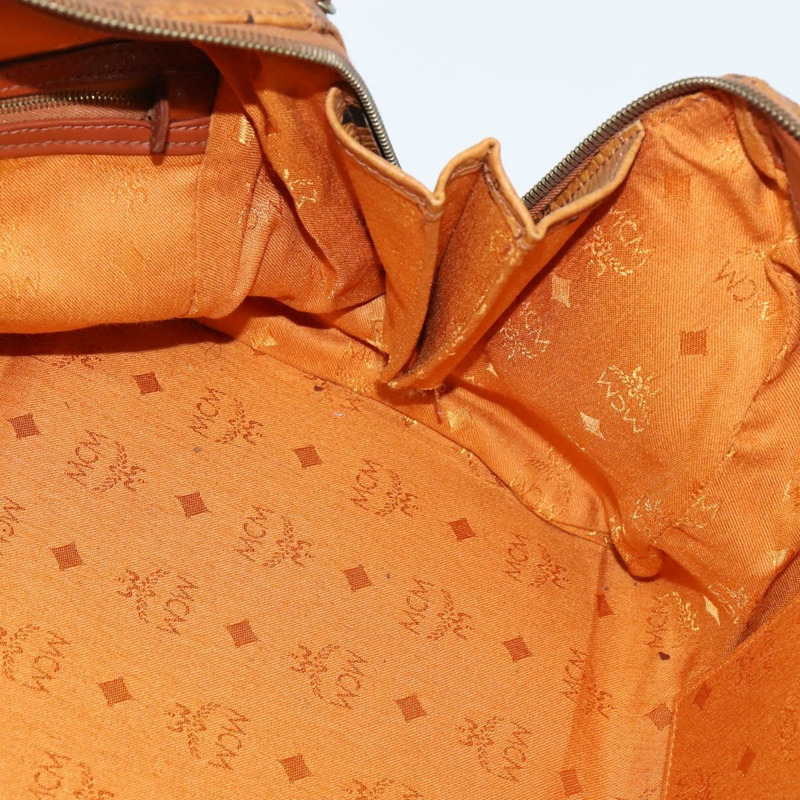 【日本直送】MCM Logoogram Vicetos 波士頓包 PVC 皮革 2way 棕色金色 Auth am9555-17