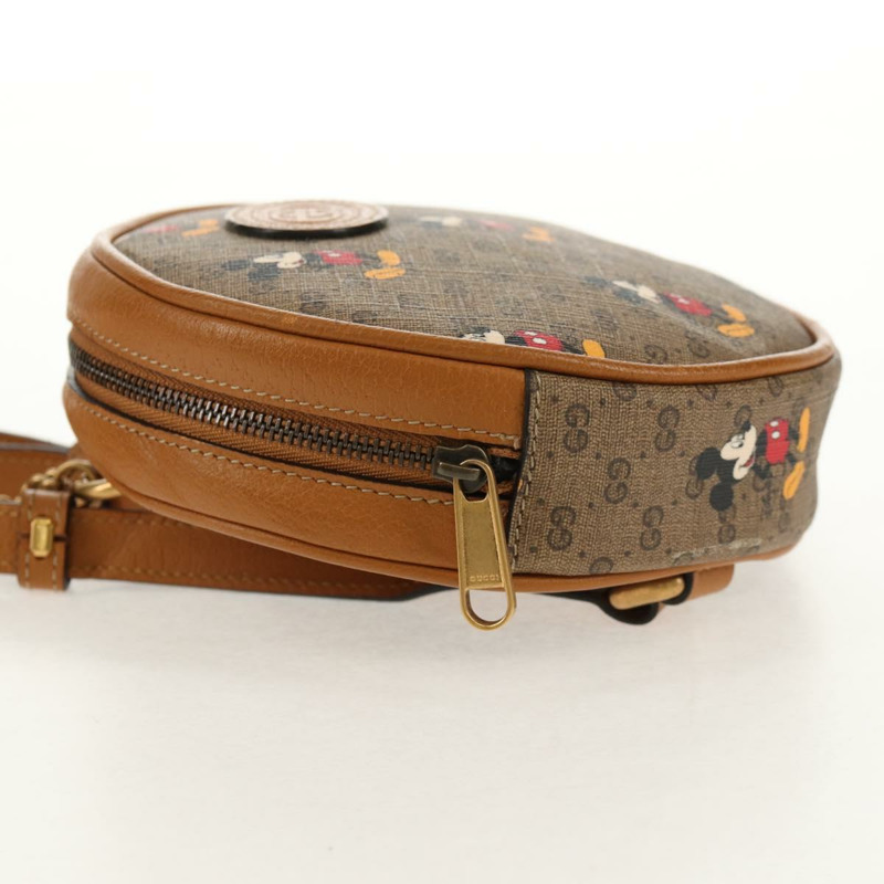 【日本直送】GUCCI Micro GG Supreme Disney迷你雙肩包 PVC 米色 金色 603730 Auth am9564M-3