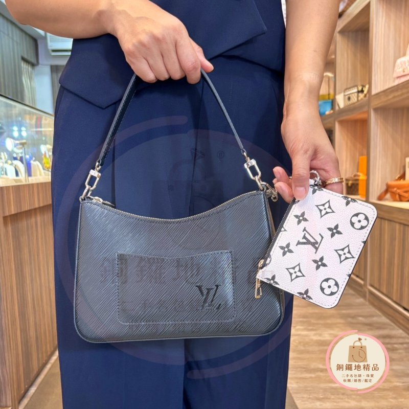 LV M80689 Marelle 黑色EPI皮革二用 肩背包 斜背包(附購證)-3