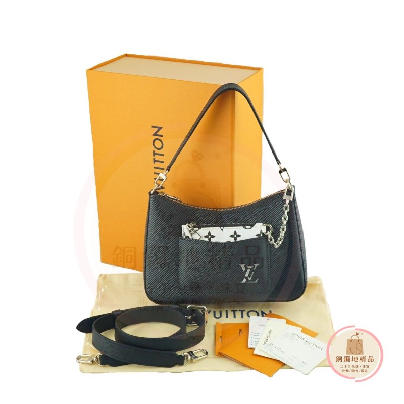 LV M80689 Marelle 黑色EPI皮革二用 肩背包 斜背包(附購證)-5