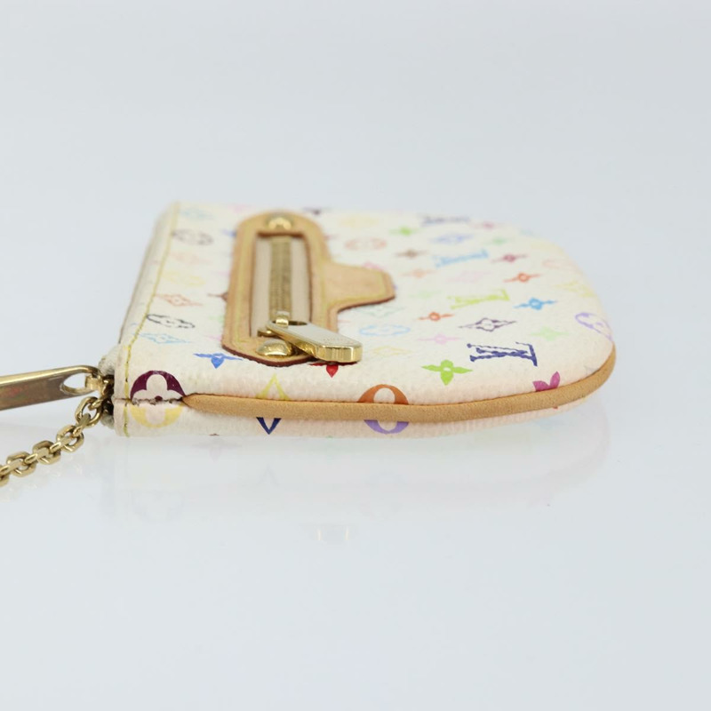 【日本直送】路易威登 Monogram Multicolor Pochette MM 手拿包 白色 M60028 LV Auth BA7202-3