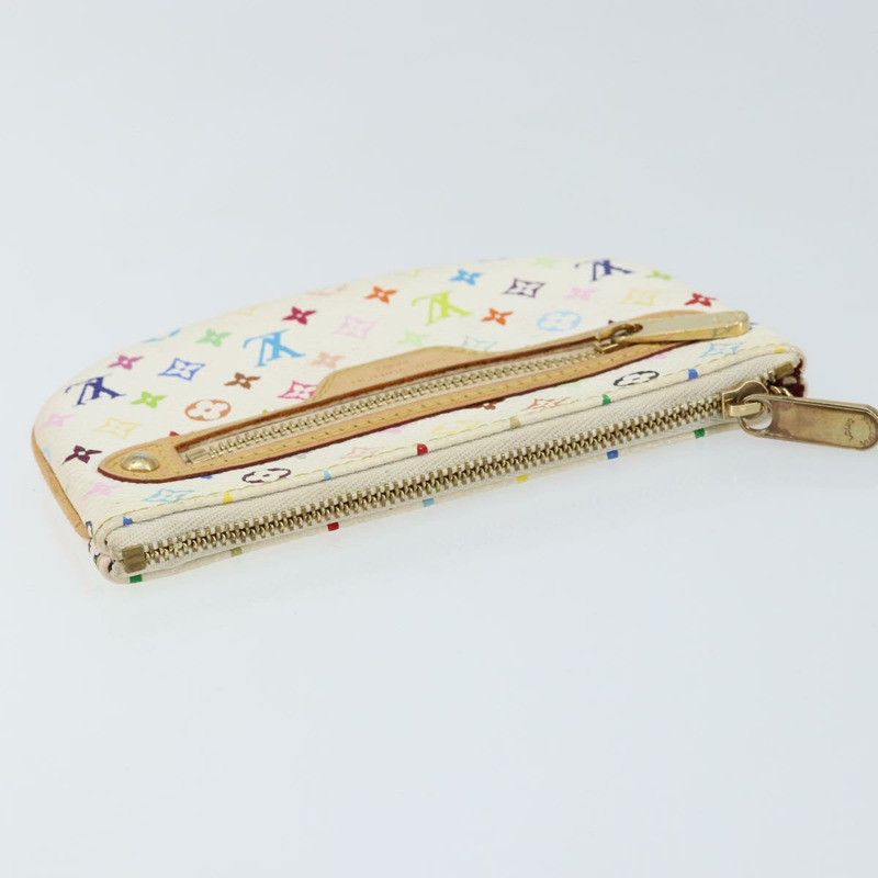 【日本直送】路易威登 Monogram Multicolor Pochette MM 手拿包 白色 M60028 LV Auth BA7202-4