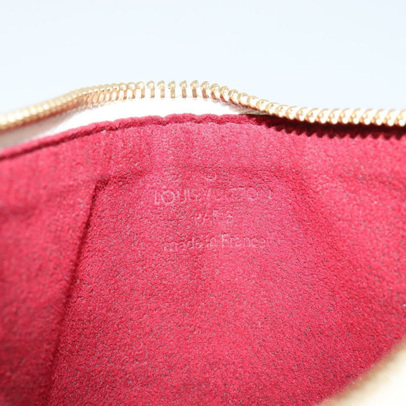 【日本直送】路易威登 Monogram Multicolor Pochette MM 手拿包 白色 M60028 LV Auth BA7202-9