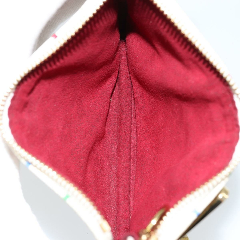 【日本直送】路易威登 Monogram Multicolor Pochette MM 手拿包 白色 M60028 LV Auth BA7202-10