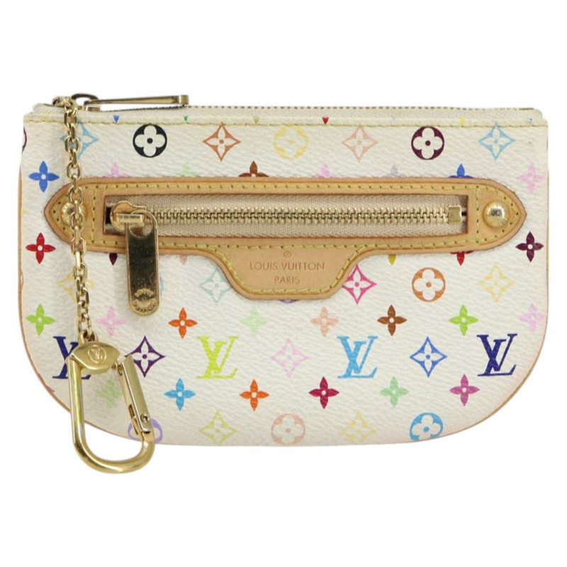 【日本直送】路易威登 Monogram Multicolor Pochette MM 手拿包 白色 M60028 LV Auth BA7202-12