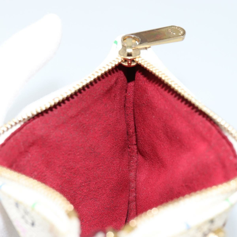 【日本直送】路易威登 Monogram Multicolor Pochette MM 手拿包 白色 M60028 LV Auth BA7202-17