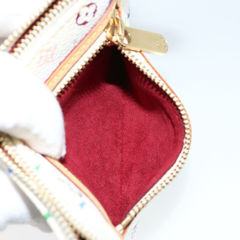 【日本直送】路易威登 Monogram Multicolor Pochette MM 手拿包 白色 M60028 LV Auth BA7202-19