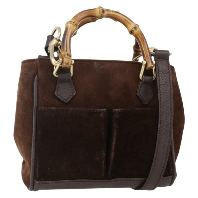 【日本直送】GUCCI 竹節手提包 麂皮 兩用 棕金色 007 1793 0238 正品 BA7262-0