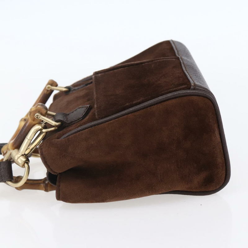 【日本直送】GUCCI 竹節手提包 麂皮 兩用 棕金色 007 1793 0238 正品 BA7262-2