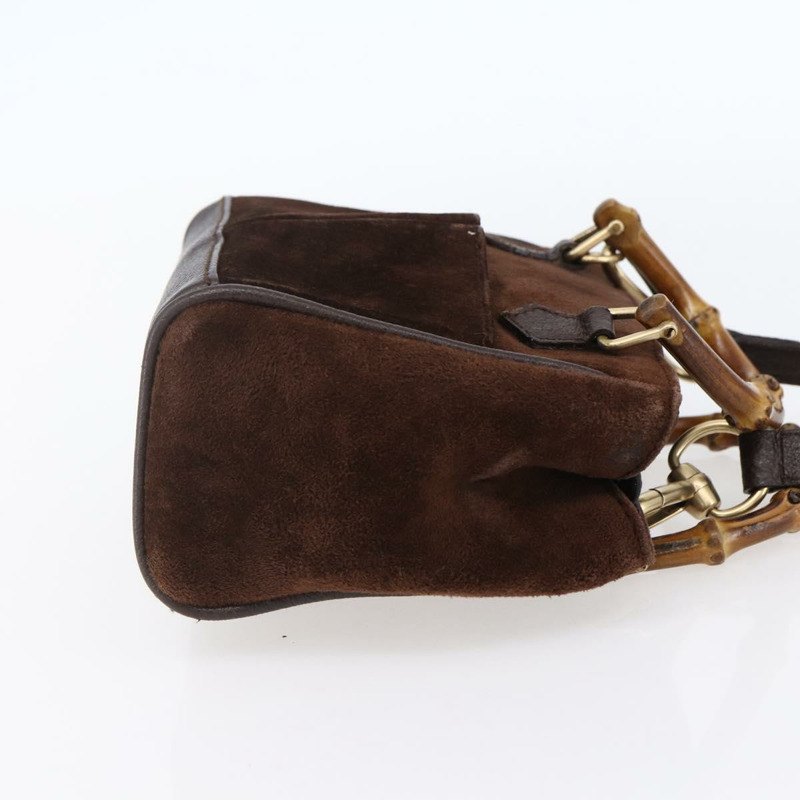 【日本直送】GUCCI 竹節手提包 麂皮 兩用 棕金色 007 1793 0238 正品 BA7262-3