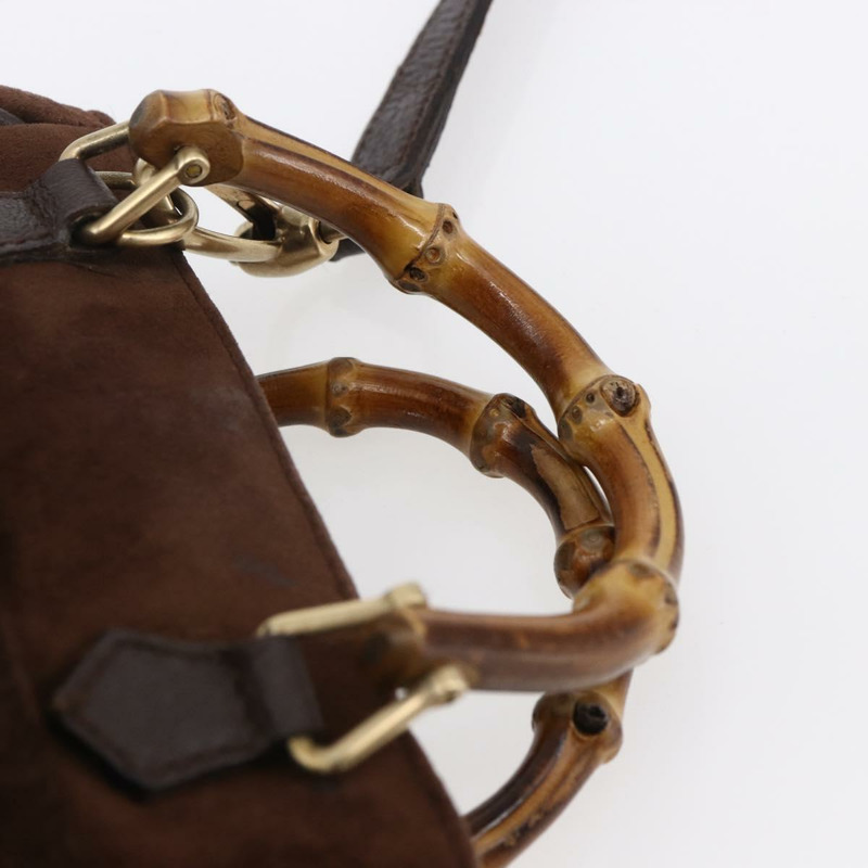 【日本直送】GUCCI 竹節手提包 麂皮 兩用 棕金色 007 1793 0238 正品 BA7262-7