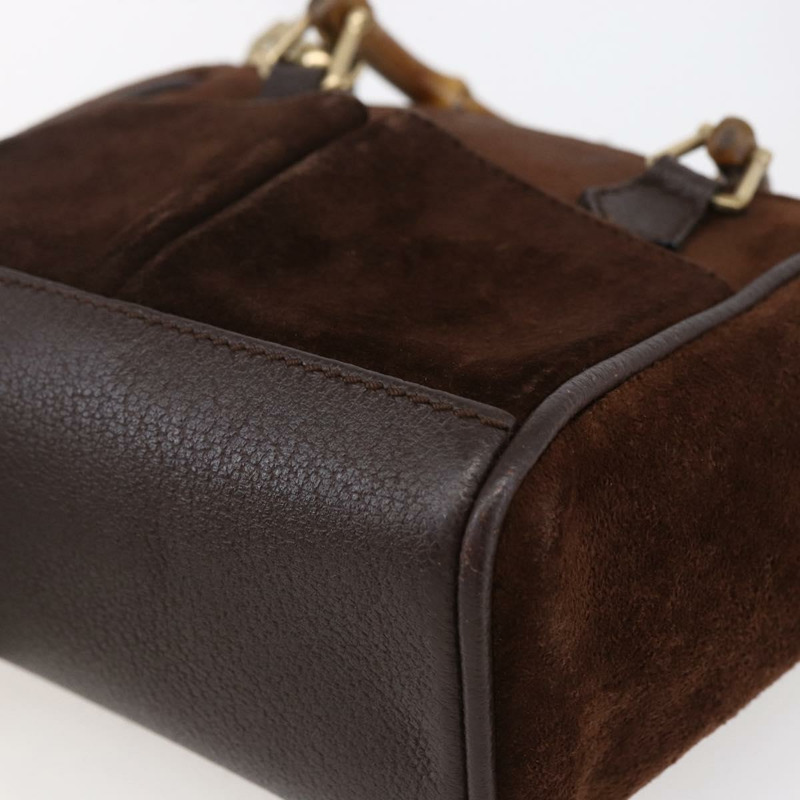 【日本直送】GUCCI 竹節手提包 麂皮 兩用 棕金色 007 1793 0238 正品 BA7262-14