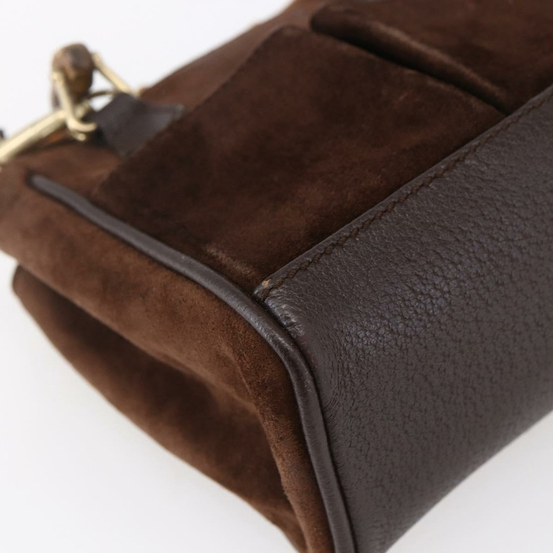 【日本直送】GUCCI 竹節手提包 麂皮 兩用 棕金色 007 1793 0238 正品 BA7262-15