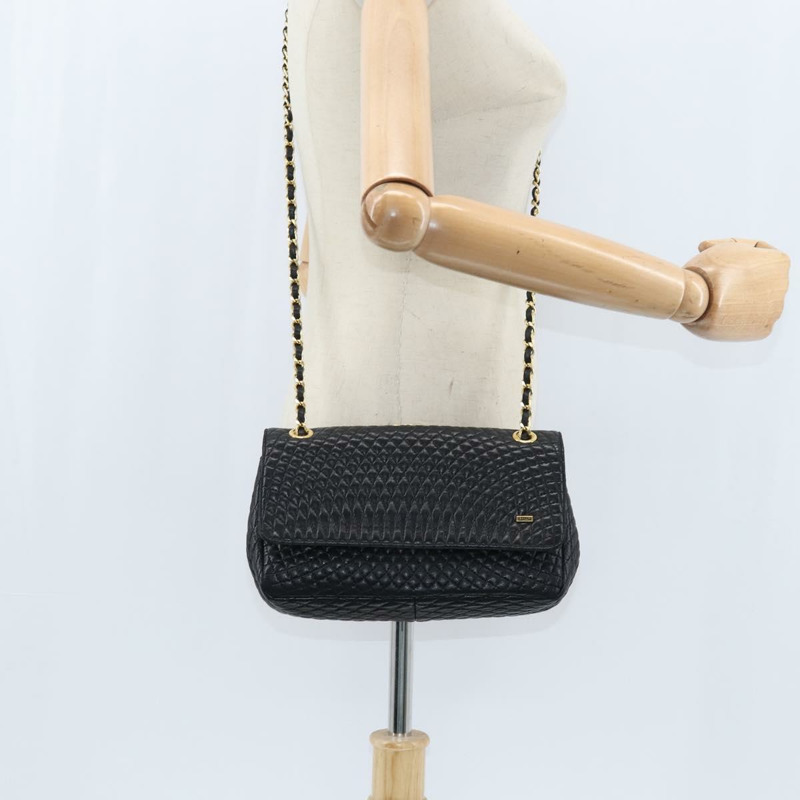 【日本直送】BALLY 鏈條單肩包 皮革 黑色 金色 正品 BA7302-22