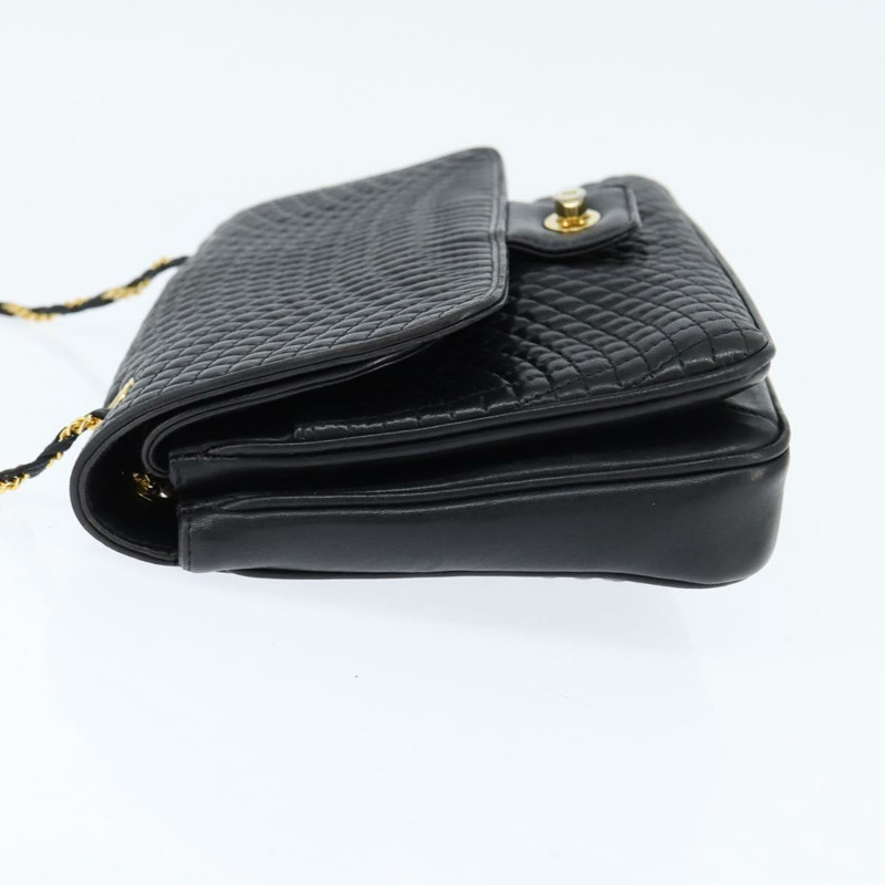 【日本直送】BALLY 鏈條單肩包 皮革 黑色 金色 正品 BA7303-2