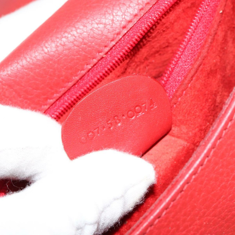 【日本直送】GUCCI 紅色金色皮革單肩包 007 58 0074 正品 BA7260-11