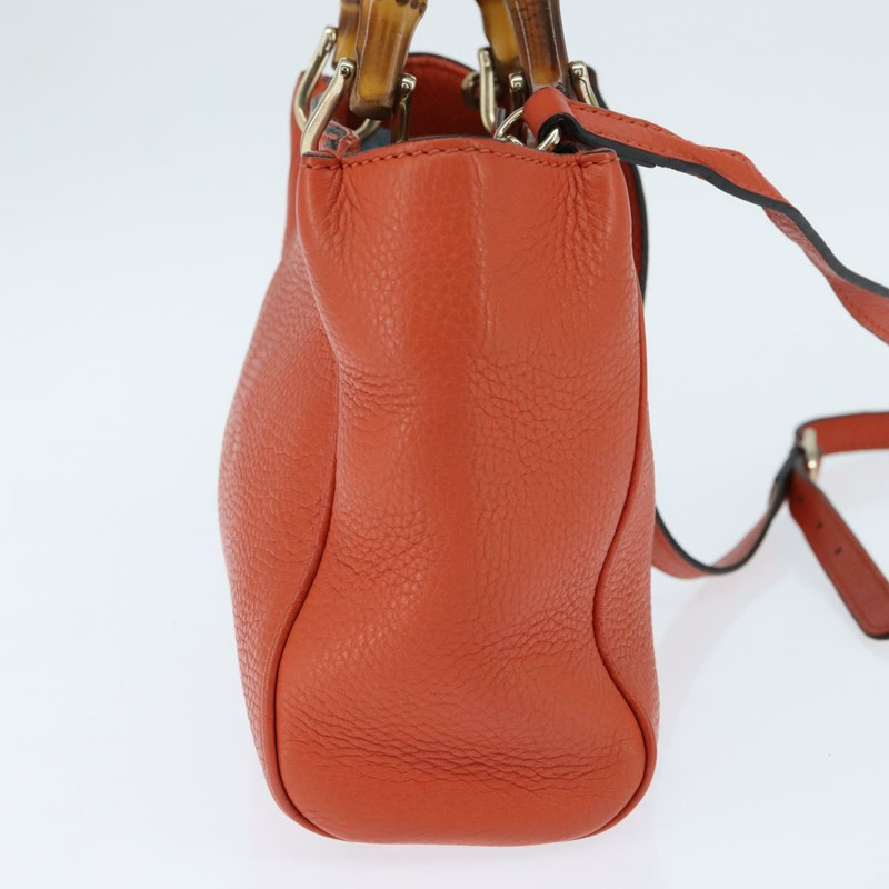 【日本直送】GUCCI 竹節手提包 皮革 兩用 橙色 金色 368823 正品 BA7264-2