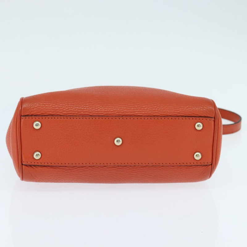 【日本直送】GUCCI 竹節手提包 皮革 兩用 橙色 金色 368823 正品 BA7264-4