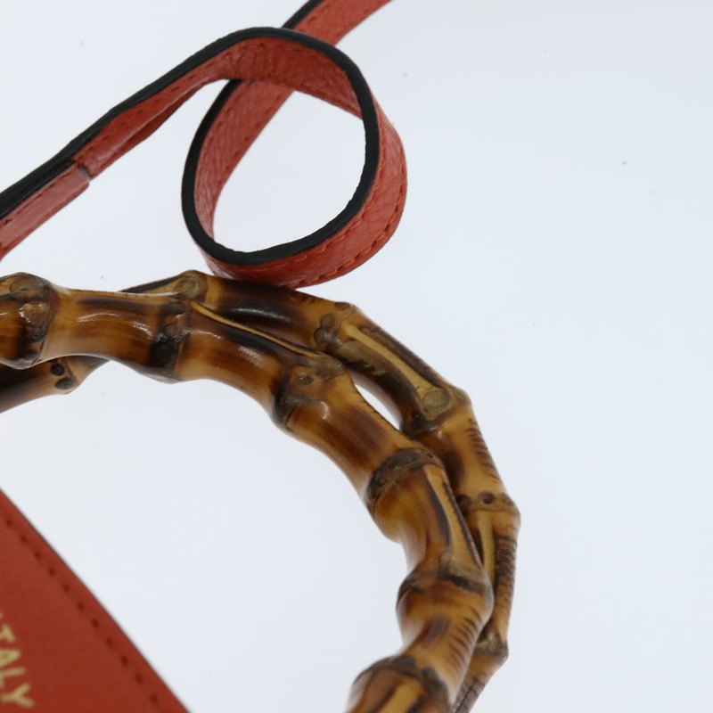 【日本直送】GUCCI 竹節手提包 皮革 兩用 橙色 金色 368823 正品 BA7264-7